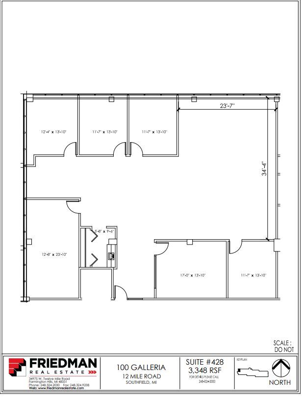 100 Galleria Officentre, Southfield, MI en venta Plano de la planta- Imagen 1 de 2