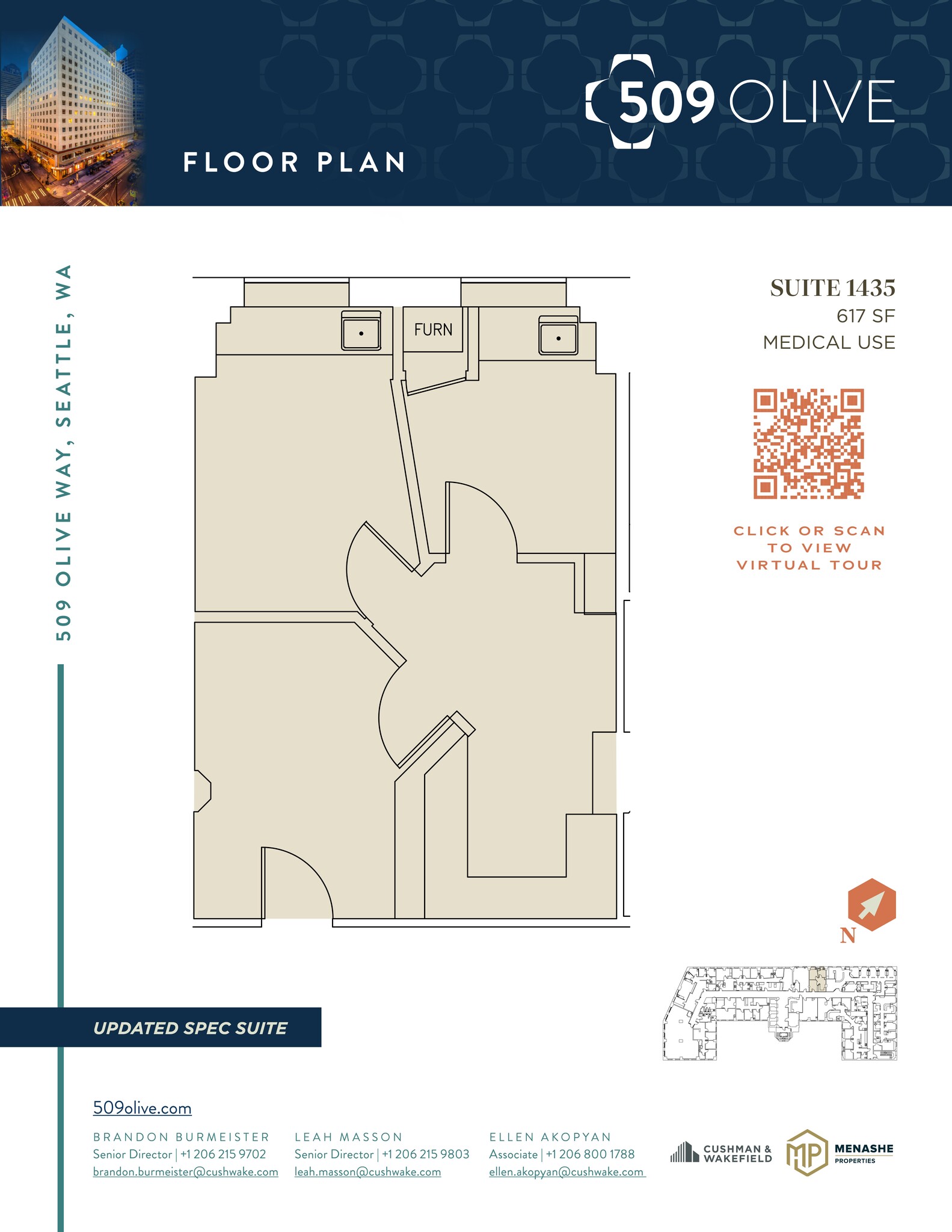 509 Olive Way, Seattle, WA en alquiler Plano de la planta- Imagen 1 de 1