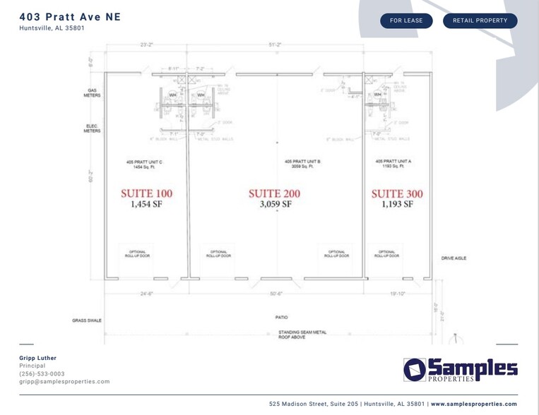 403-407 Pratt Ave NE, Huntsville, AL en alquiler - Plano de la planta - Imagen 2 de 4