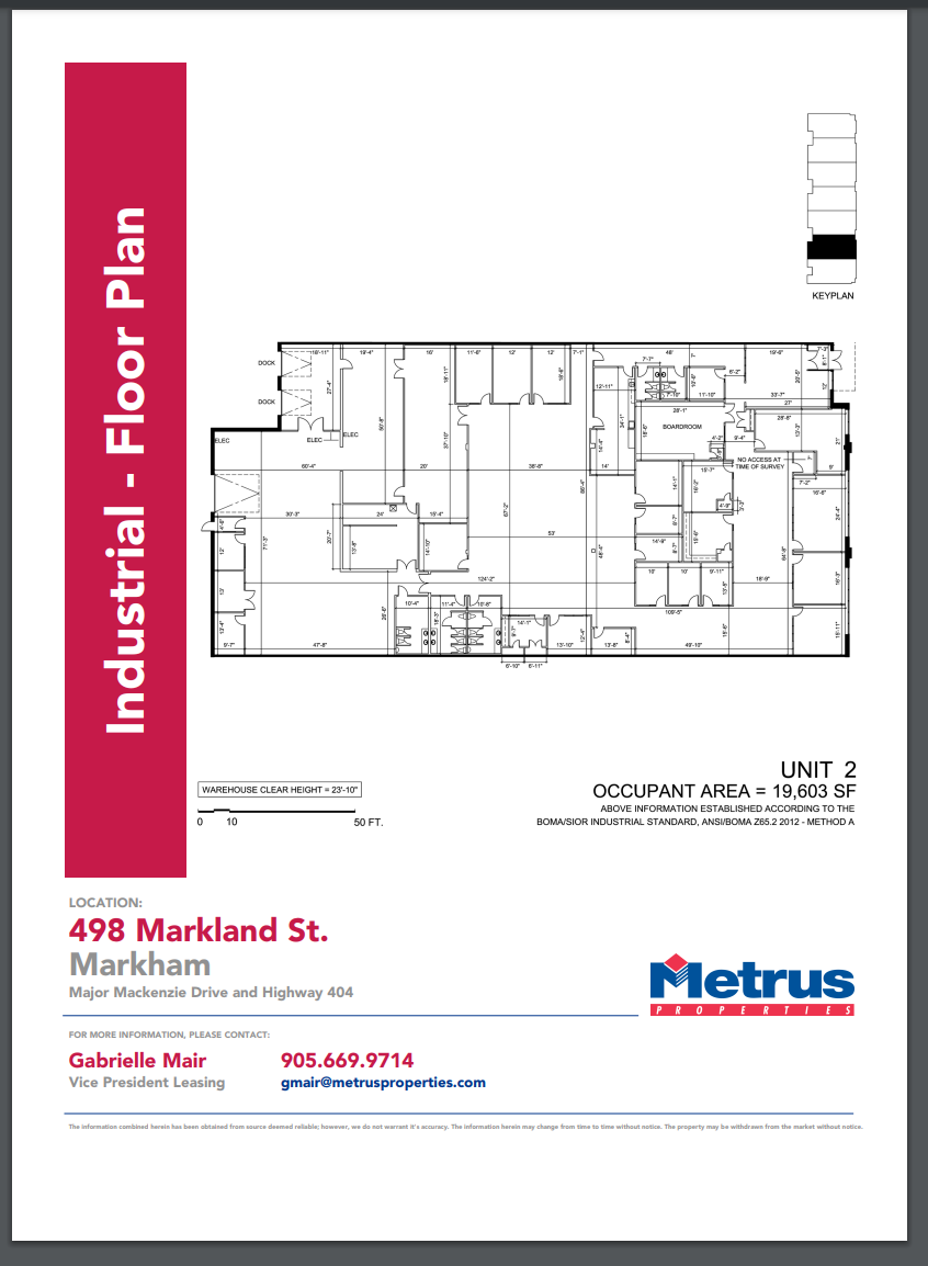 498 Markland St, Markham, ON en alquiler Plano de la planta- Imagen 1 de 1