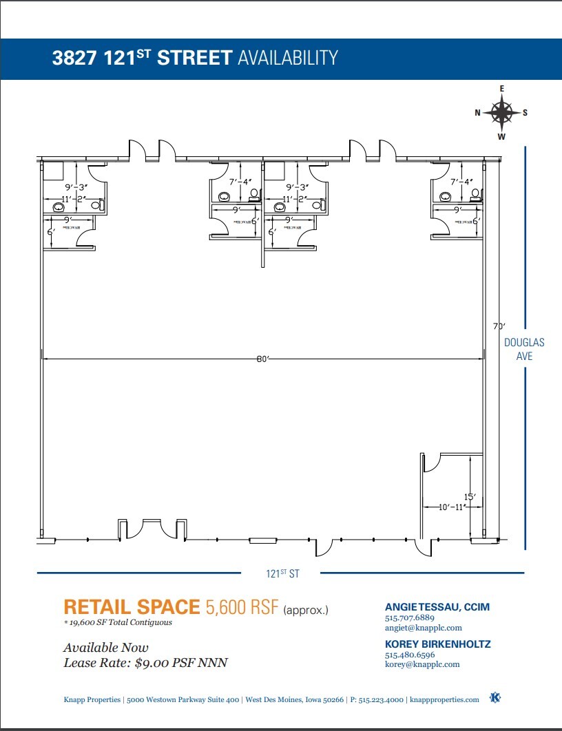 3821 - 3855 121st St, Urbandale, IA en alquiler Plano de la planta- Imagen 1 de 1