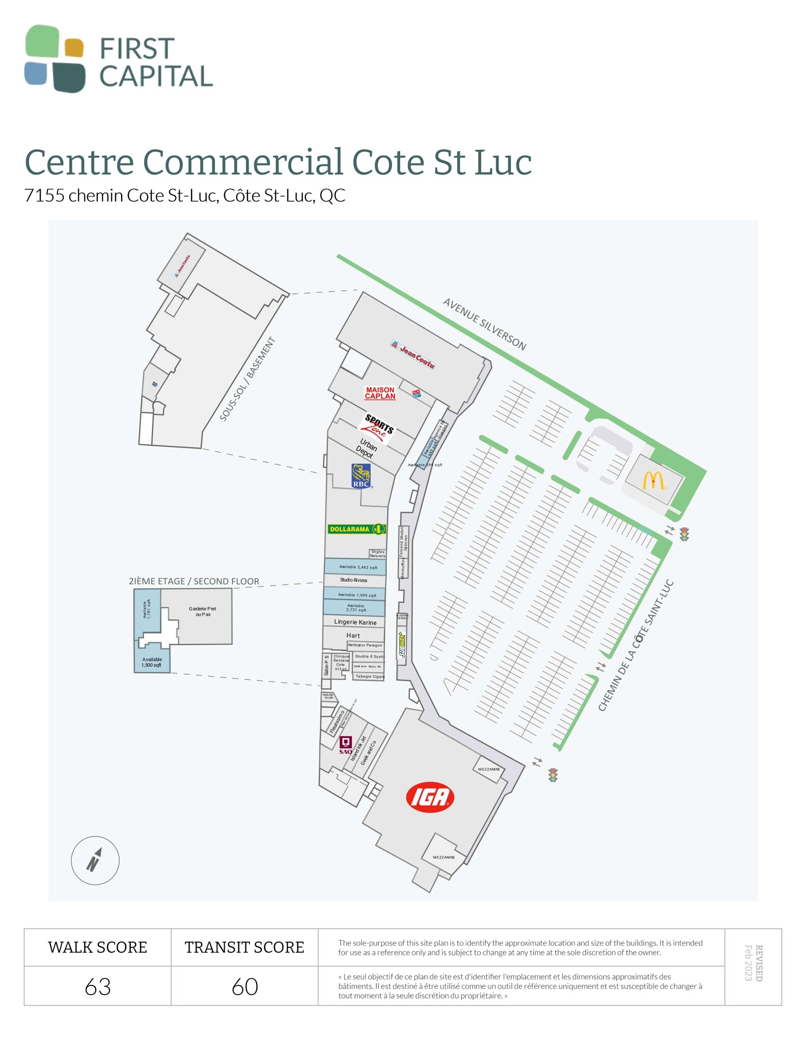 7001-7155 Ch Côte St-Luc, Montréal, QC en alquiler Plano del sitio- Imagen 1 de 2