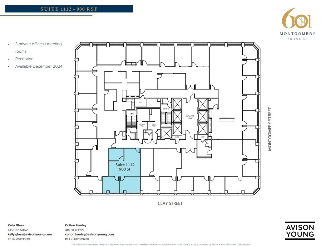 601 Montgomery St, San Francisco, CA en alquiler Plano de la planta- Imagen 1 de 1