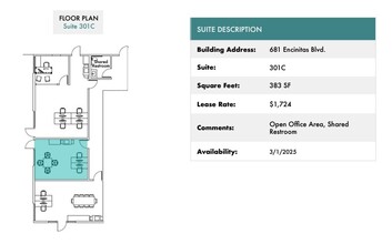 681 Encinitas Blvd, Encinitas, CA en alquiler Plano de la planta- Imagen 1 de 1