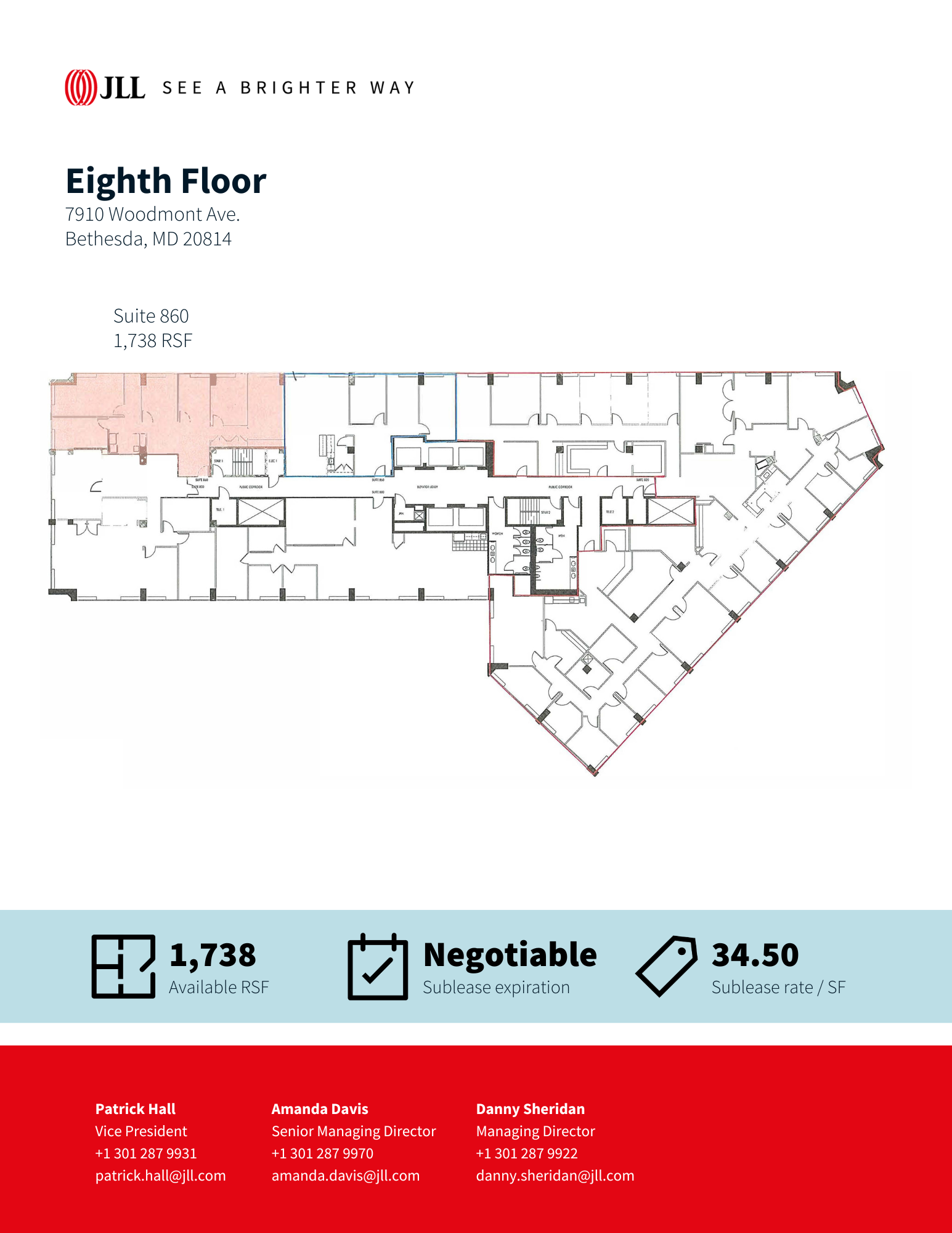 7910 Woodmont Ave, Bethesda, MD en alquiler Plano de la planta- Imagen 1 de 1