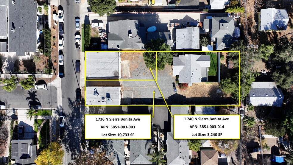 1736-1740 N Sierra Bonita Ave, Pasadena, CA en venta - Vista aérea - Imagen 3 de 56