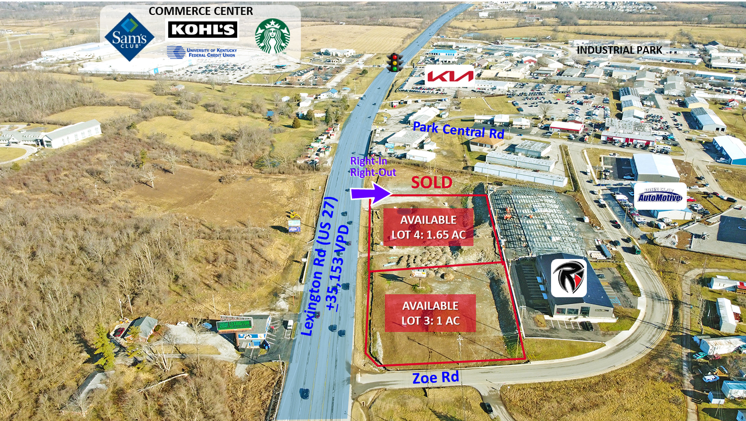 3060 Lexington Rd, Nicholasville, KY en venta Vista aérea- Imagen 1 de 9