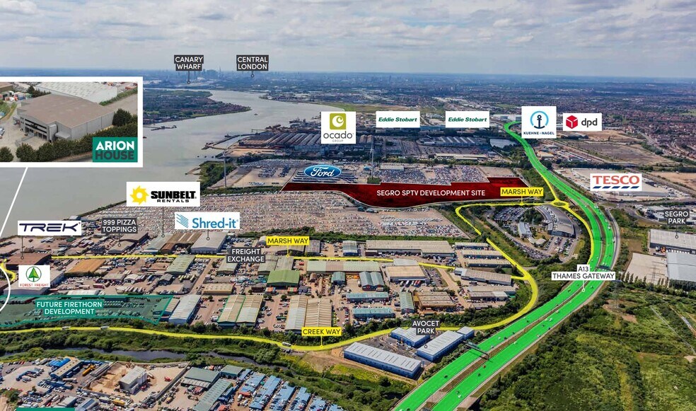 Marsh Way, Rainham en venta - Vista aérea - Imagen 3 de 11