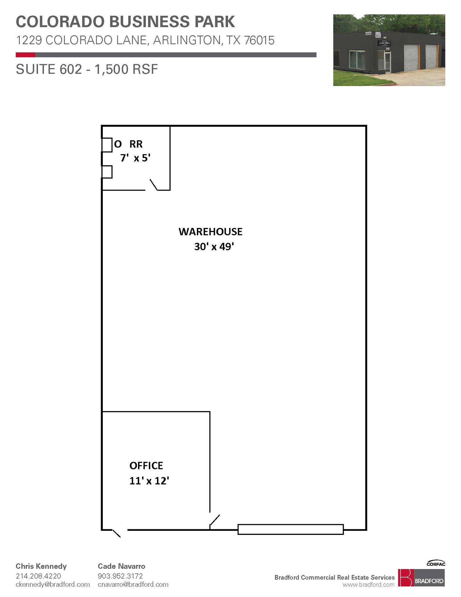 1229 Colorado Ln, Arlington, TX en alquiler Plano de la planta- Imagen 1 de 1