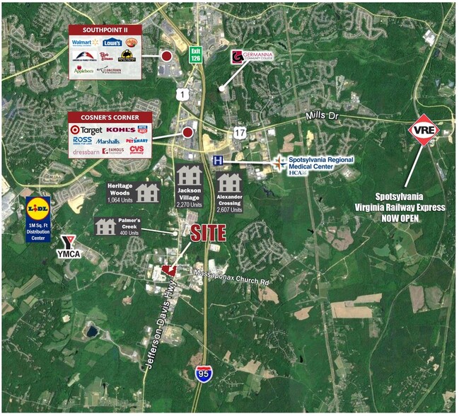 8608 Jefferson Davis Hwy, Fredericksburg, VA en alquiler - Vista aérea - Imagen 1 de 4