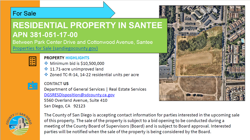 Cottonwood Ave & Park Center Dr, Santee, CA en venta - Otros - Imagen 1 de 2