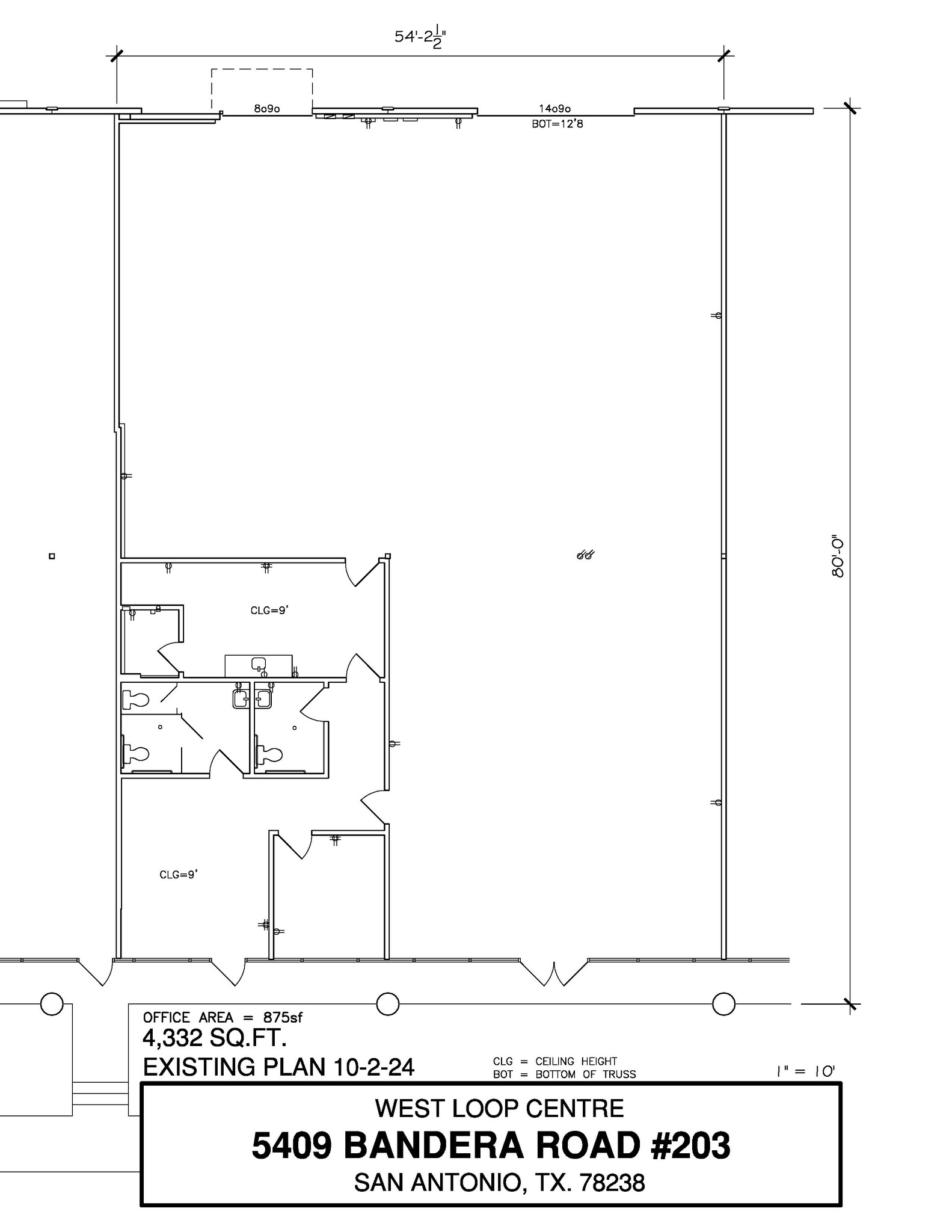 5407-5419 Bandera Rd, San Antonio, TX en alquiler Plano de la planta- Imagen 1 de 1