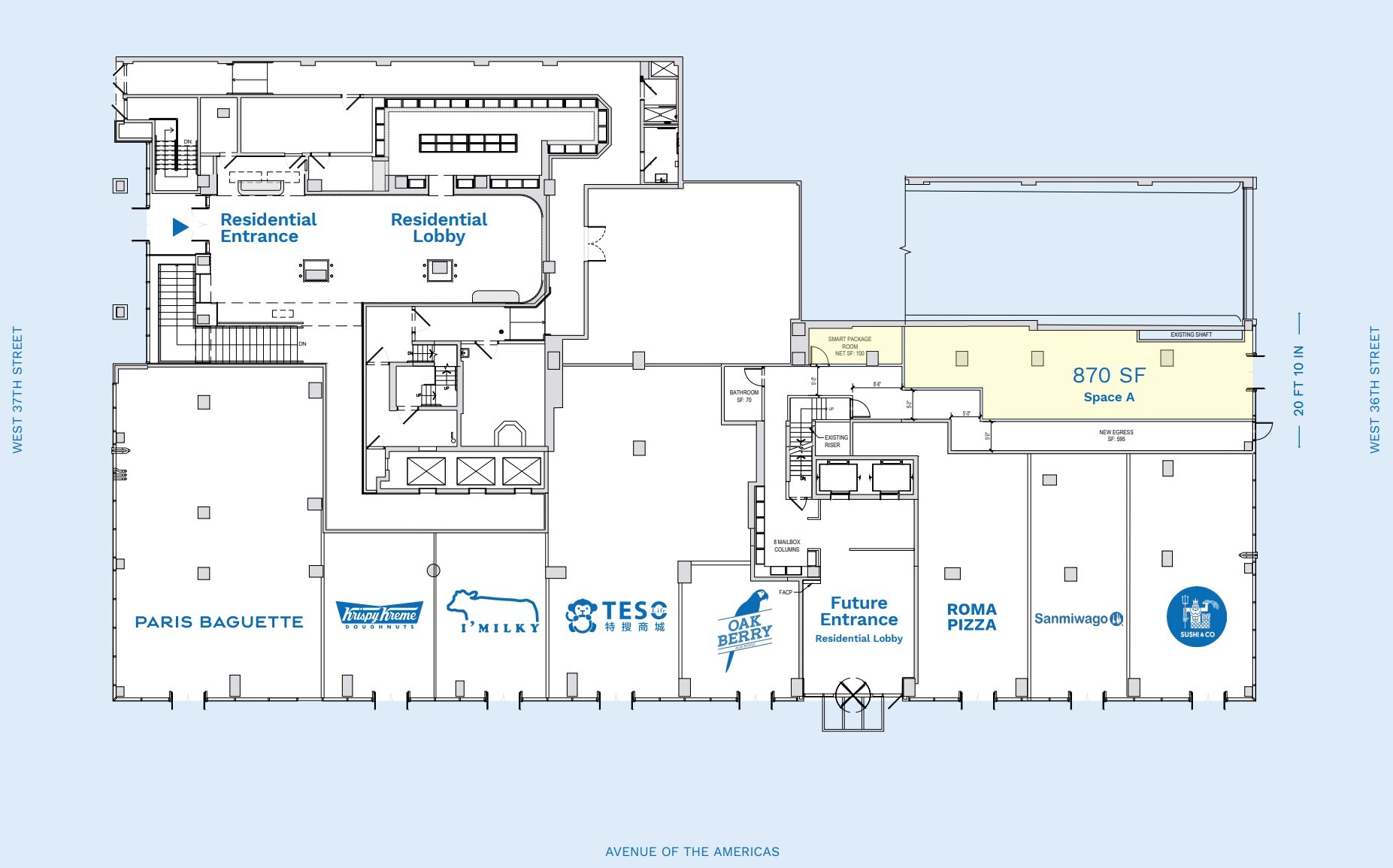 980 Avenue of the Americas, New York, NY en alquiler Plano de la planta- Imagen 1 de 1