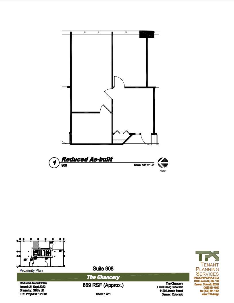 1120 Lincoln St, Denver, CO en alquiler Plano de la planta- Imagen 1 de 1