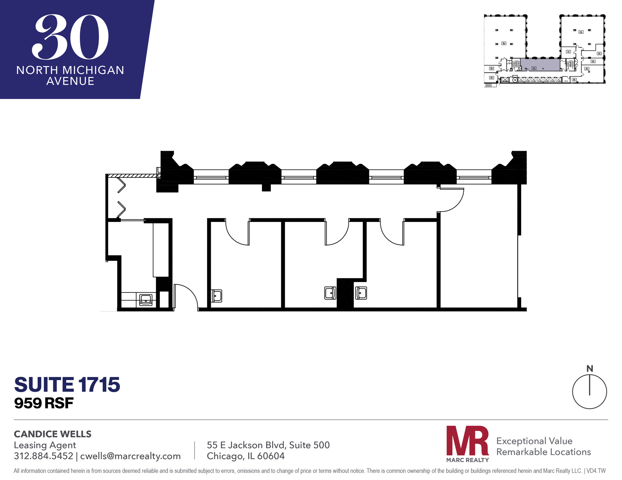 30 N Michigan Ave, Chicago, IL en alquiler Plano de la planta- Imagen 1 de 8