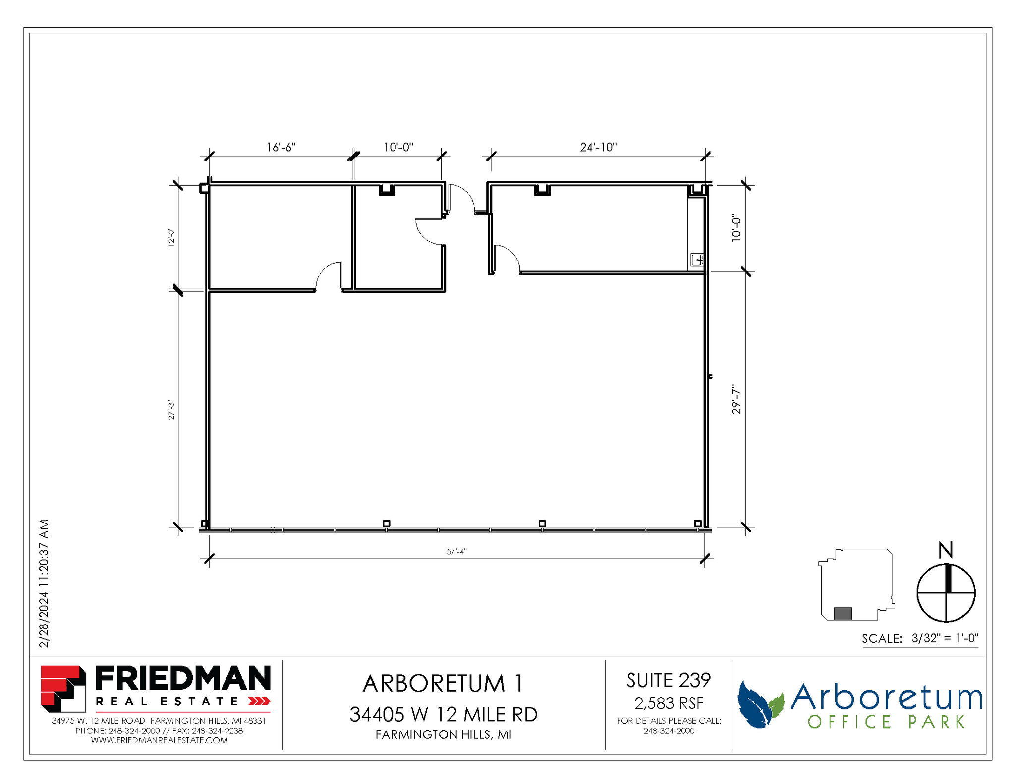 34405 W 12 Mile Rd, Farmington Hills, MI en alquiler Plano de la planta- Imagen 1 de 2