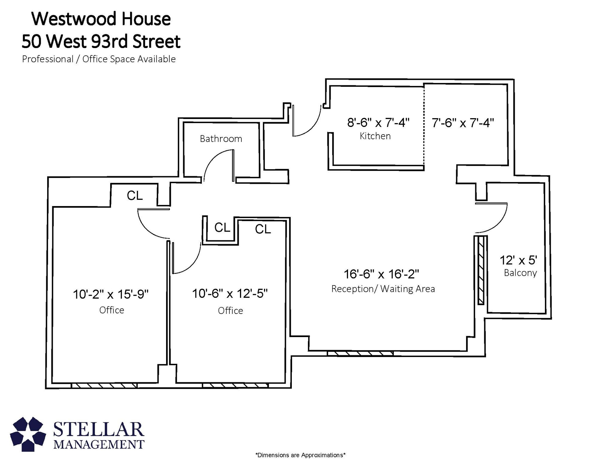 50 W 93rd St, New York, NY en alquiler Plano de planta tipo- Imagen 1 de 5