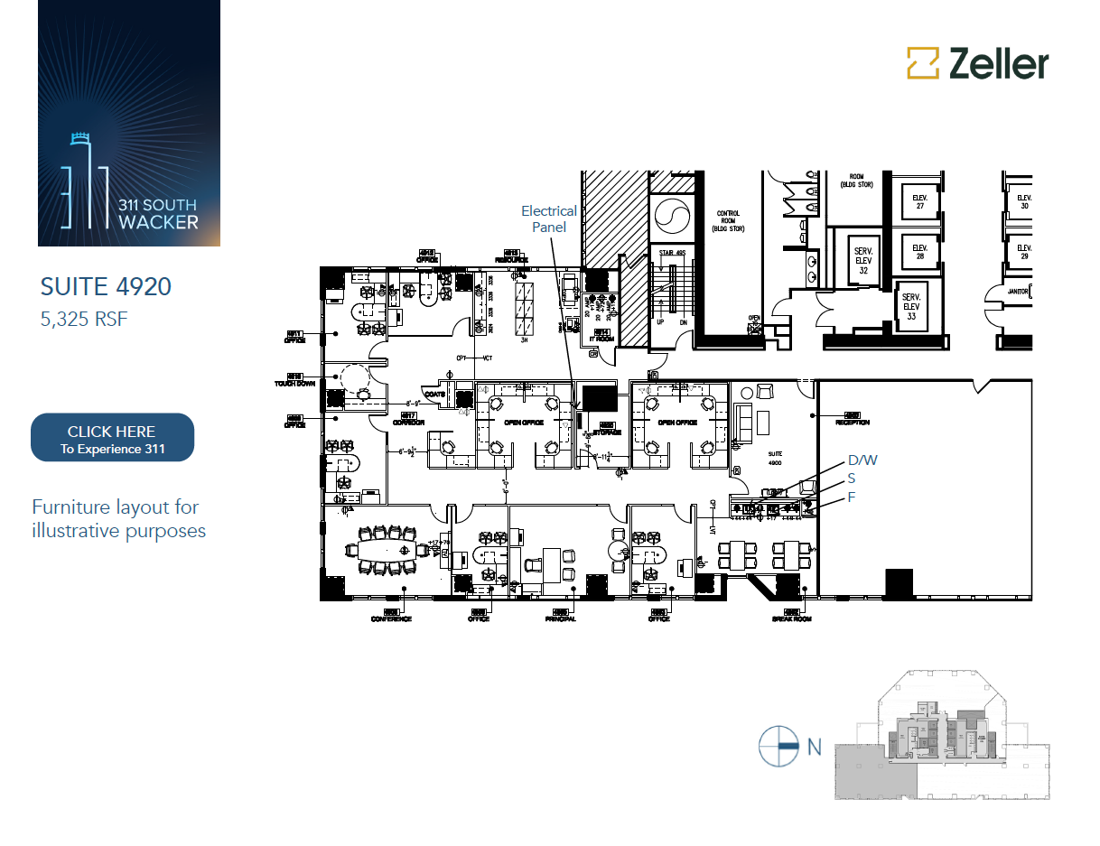 311 S Wacker Dr, Chicago, IL en alquiler Plano de la planta- Imagen 1 de 1