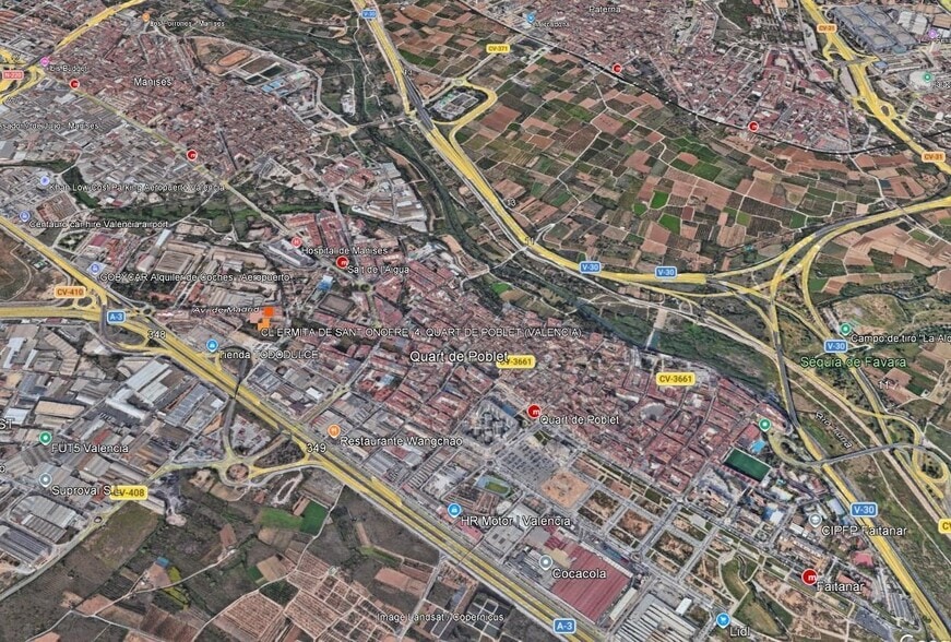 Terreno en Quart de Poblet, Valencia en venta - Vista aérea - Imagen 3 de 4