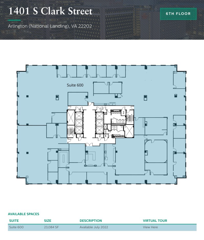 1401 S Clark St, Arlington, VA en alquiler Plano de la planta- Imagen 1 de 1