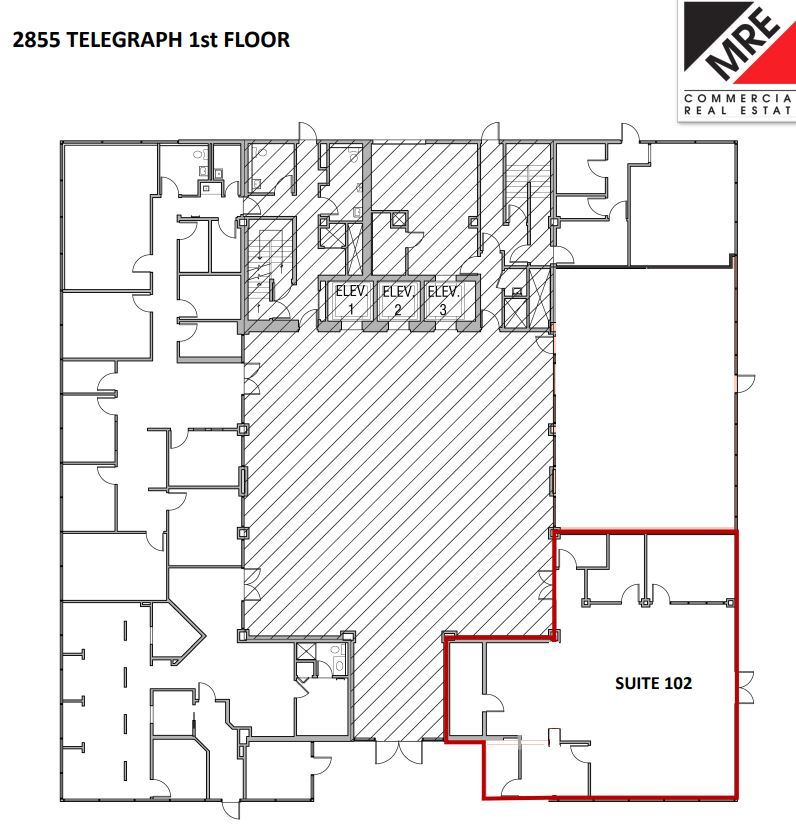 2855 Telegraph Ave, Berkeley, CA en alquiler Plano de la planta- Imagen 1 de 1