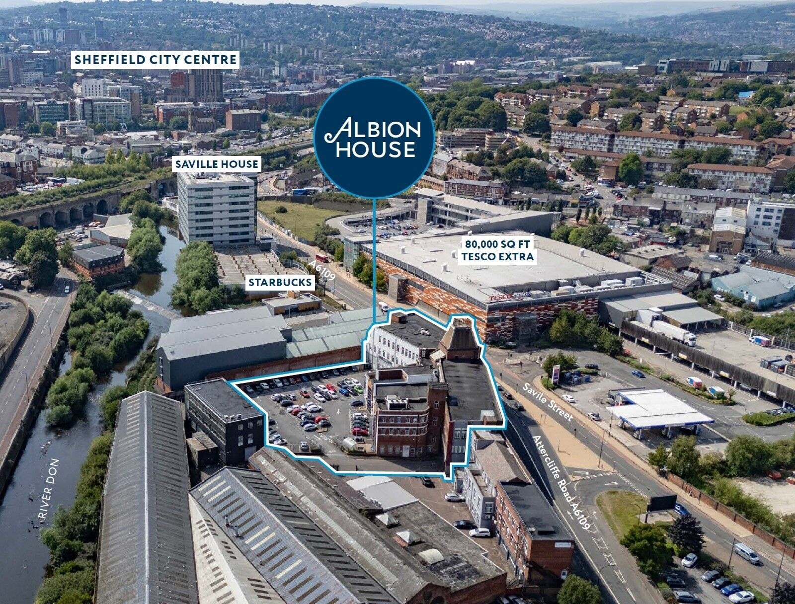 Savile St, Sheffield en venta Vista aérea- Imagen 1 de 4