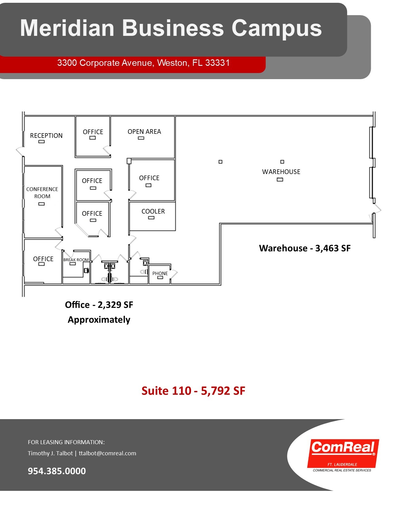 3300 Corporate Ave, Weston, FL en alquiler Plano de la planta- Imagen 1 de 1