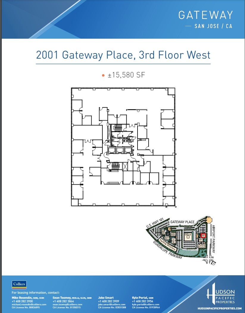 2001 Gateway Pl, San Jose, CA en alquiler Plano de la planta- Imagen 1 de 1