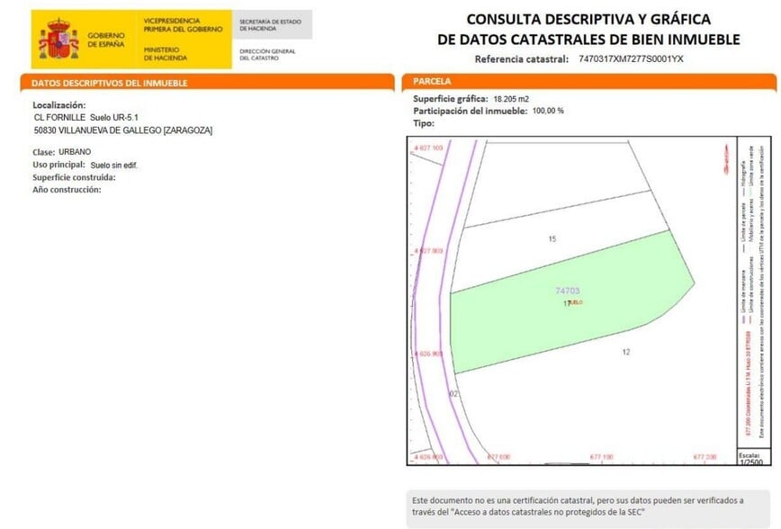 Calle Fornille, Villanueva de Gállego, Zaragoza en venta - Plano del sitio - Imagen 3 de 9