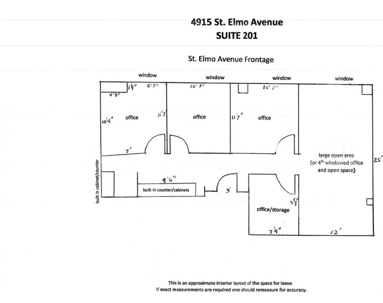 4915 St. Elmo Ave, Bethesda, MD en alquiler Plano de la planta- Imagen 1 de 1