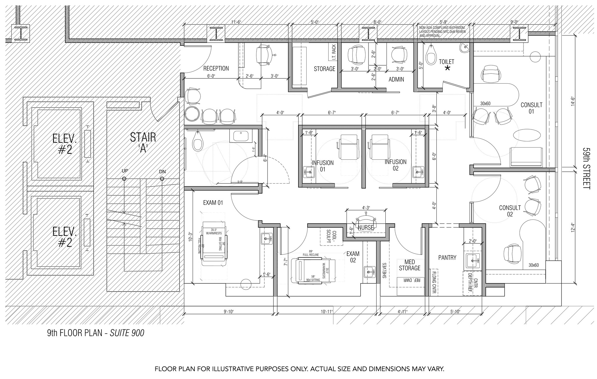 110 E 60th St, New York, NY en alquiler Plano de la planta- Imagen 1 de 8