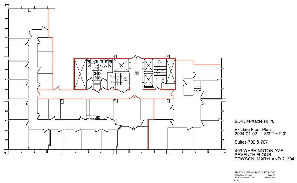 409 Washington Ave, Towson, MD en alquiler Plano de la planta- Imagen 1 de 2