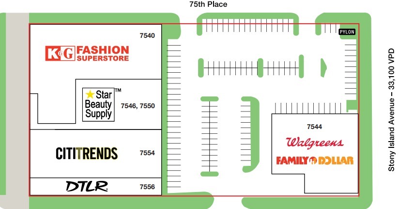 76th & Stony Shopping Center cartera de 2 inmuebles en venta en LoopNet.es - Plano de la planta - Imagen 2 de 2