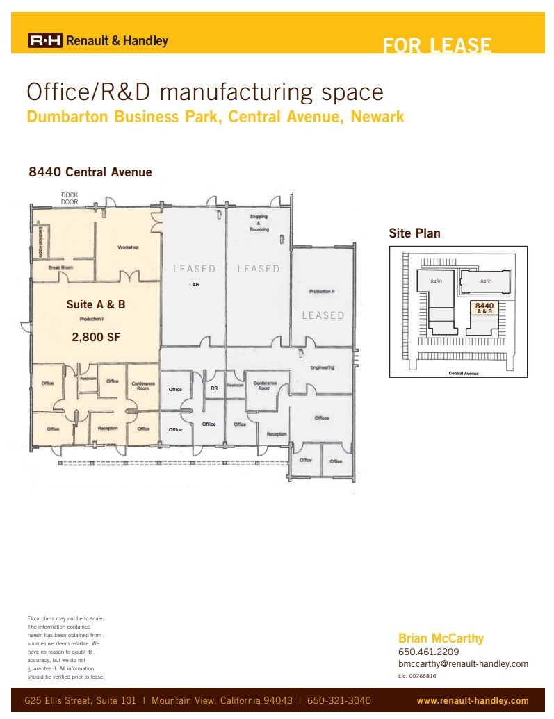 8430 Central Ave, Newark, CA en alquiler Plano de la planta- Imagen 1 de 1