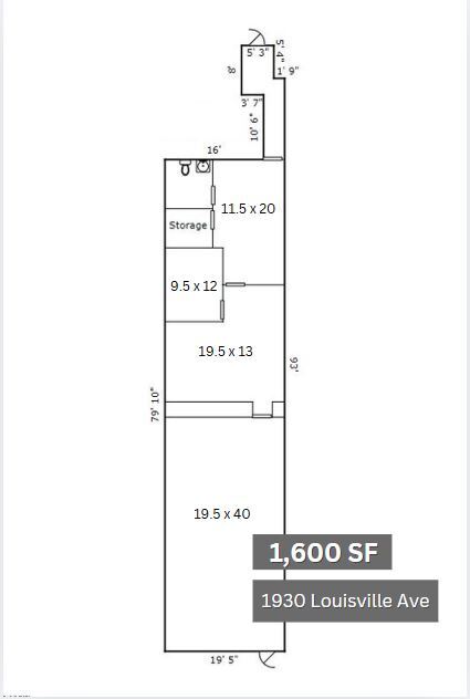 1900-2020 Louisville Ave, Monroe, LA en alquiler Plano de la planta- Imagen 1 de 1