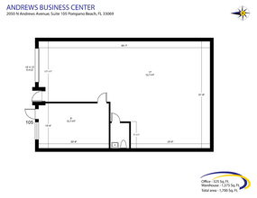 2050 N Andrews Ave, Pompano Beach, FL en alquiler Plano de la planta- Imagen 2 de 2