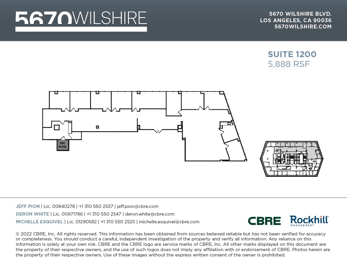 5670 Wilshire Blvd, Los Angeles, CA en alquiler Plano de la planta- Imagen 1 de 1