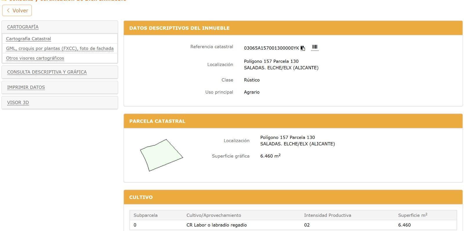 Polígono 157 Paraje, 348, ELX, Alicante en venta Plano del sitio- Imagen 1 de 2