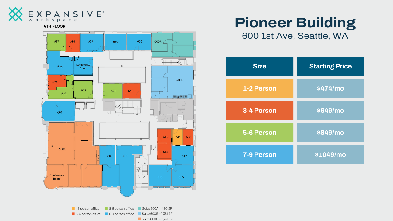 600 1st Ave, Seattle, WA en alquiler Plano de la planta- Imagen 1 de 4