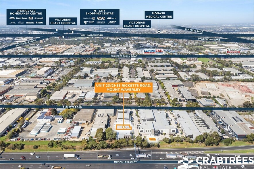 21-35 Ricketts Rd, Mount Waverley en alquiler - Vista aérea - Imagen 3 de 4