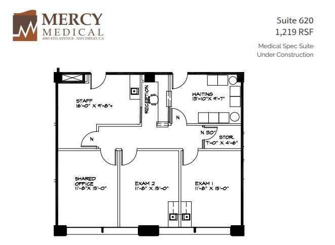 4060 4th Ave, San Diego, CA en alquiler Plano de la planta- Imagen 1 de 6