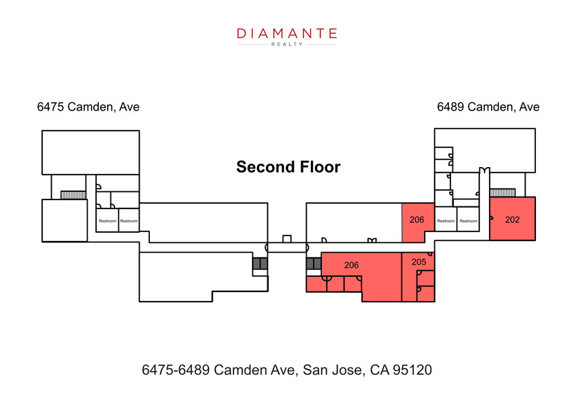 6475-6489 Camden Ave, San Jose, CA en alquiler - Plano de la planta - Imagen 3 de 11