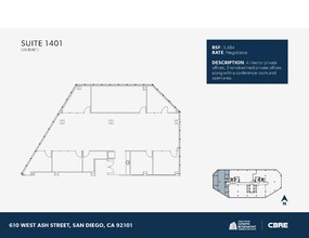 610 W Ash St, San Diego, CA en alquiler Plano de la planta- Imagen 1 de 1