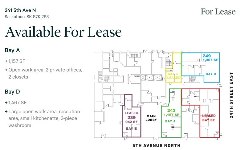 241 5th Ave, Saskatoon, SK en alquiler Plano de la planta- Imagen 1 de 1