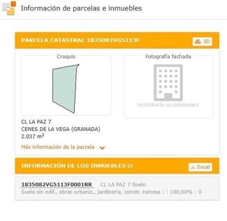 Más detalles de Calle la Paz, 1, Cenes de la Vega - Terreno en venta