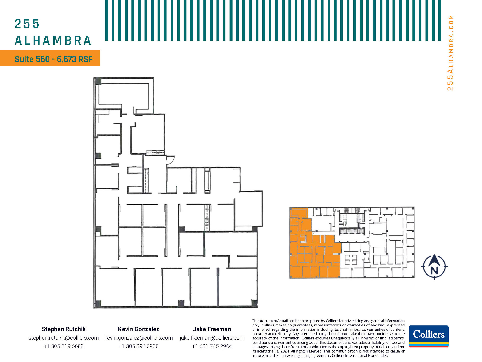 255 Alhambra Cir, Coral Gables, FL en alquiler Plano de la planta- Imagen 1 de 1