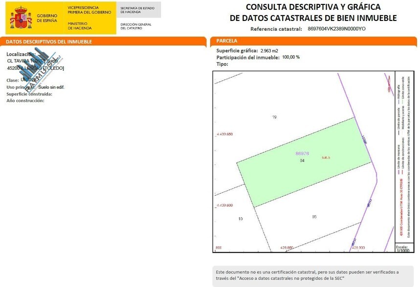 Polígono Veredilla III, 1108P, Illescas, Toledo en venta - Plano de solar - Imagen 3 de 5