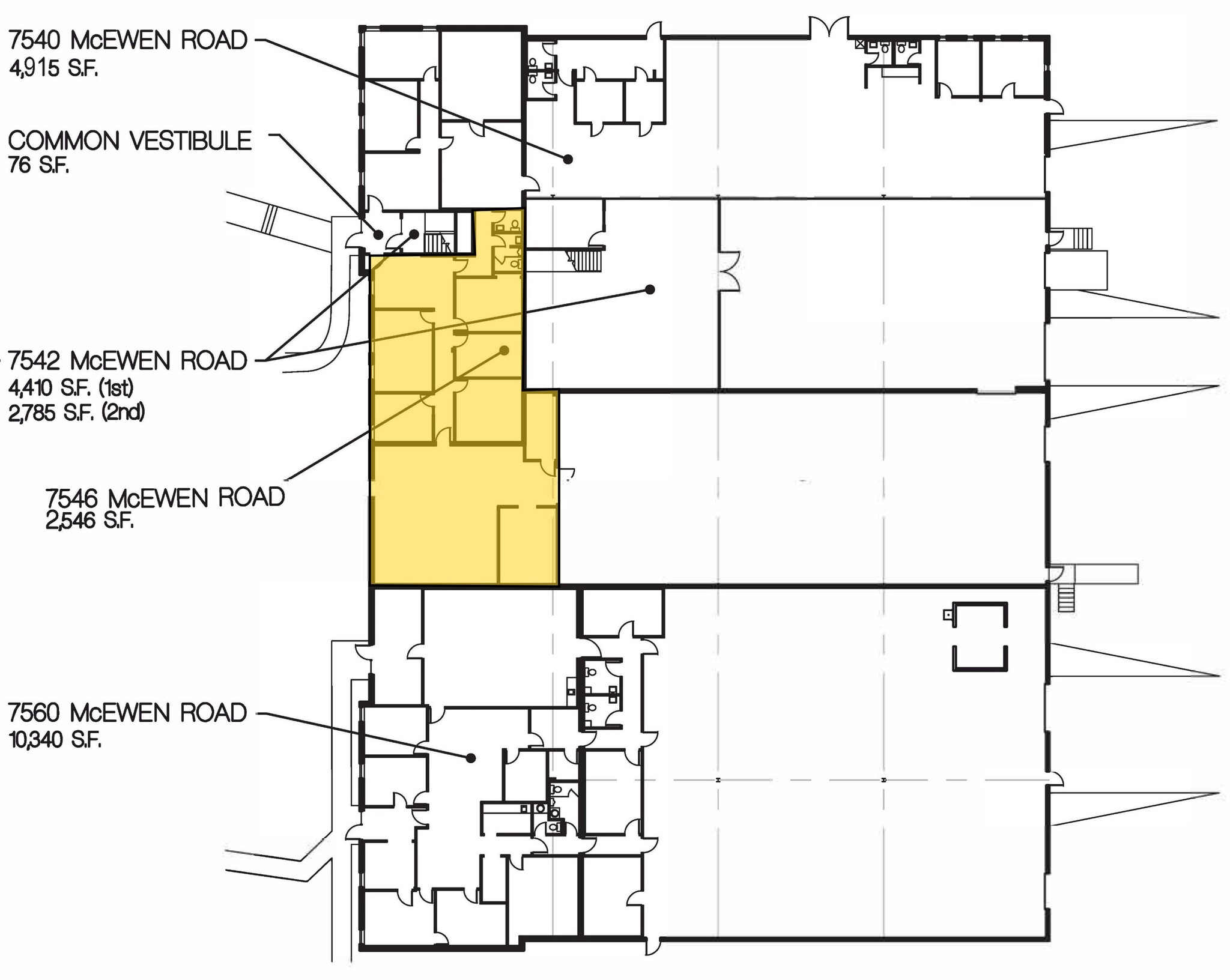 7540-7560 Mcewen Rd, Centerville, OH en alquiler Plano de la planta- Imagen 1 de 1