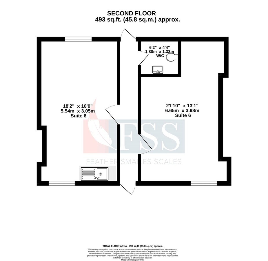 22A Oxford St, Harrogate, NYK HG1 1PU - Unidad 6 - - Plano de la planta - Image 1 of 10