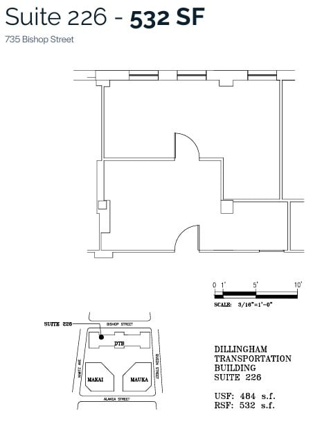 733 Bishop St, Honolulu, HI en alquiler Plano de la planta- Imagen 1 de 1